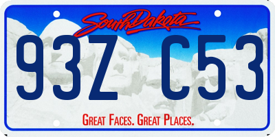 SD license plate 93ZC53