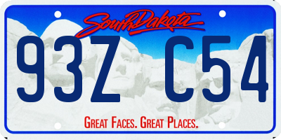 SD license plate 93ZC54