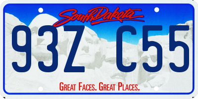 SD license plate 93ZC55
