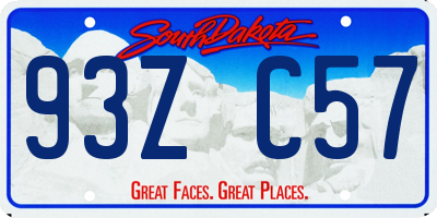 SD license plate 93ZC57