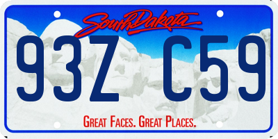 SD license plate 93ZC59