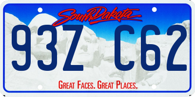 SD license plate 93ZC62