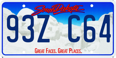 SD license plate 93ZC64