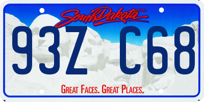 SD license plate 93ZC68