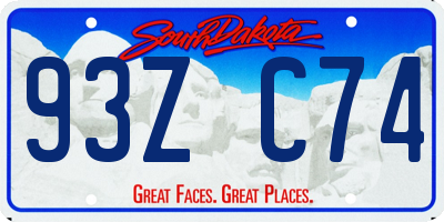 SD license plate 93ZC74