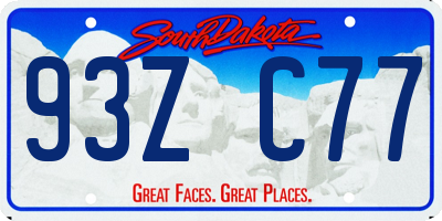 SD license plate 93ZC77