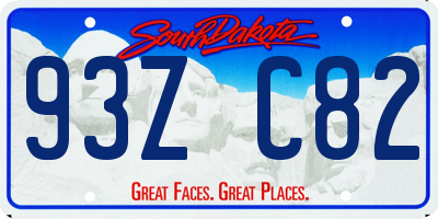 SD license plate 93ZC82