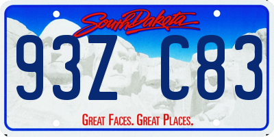 SD license plate 93ZC83