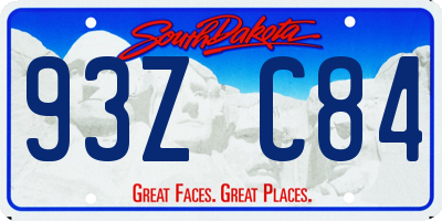SD license plate 93ZC84