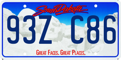 SD license plate 93ZC86