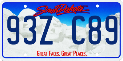 SD license plate 93ZC89