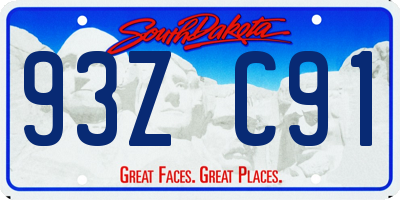 SD license plate 93ZC91