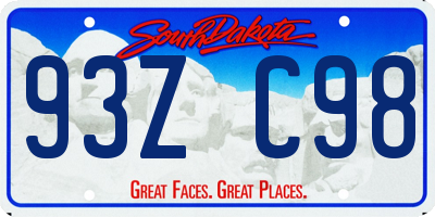 SD license plate 93ZC98