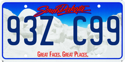 SD license plate 93ZC99