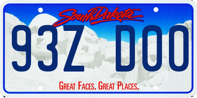 SD license plate 93ZD00