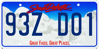 SD license plate 93ZD01