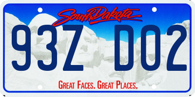SD license plate 93ZD02