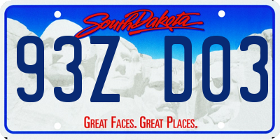 SD license plate 93ZD03