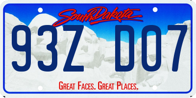 SD license plate 93ZD07