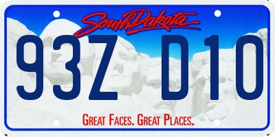 SD license plate 93ZD10