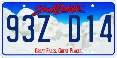 SD license plate 93ZD14