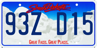 SD license plate 93ZD15