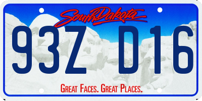 SD license plate 93ZD16