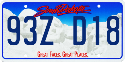 SD license plate 93ZD18