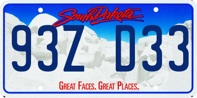 SD license plate 93ZD33