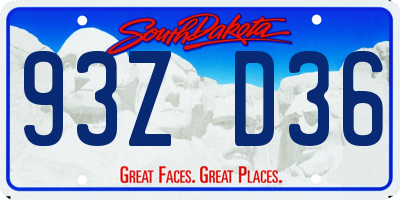 SD license plate 93ZD36