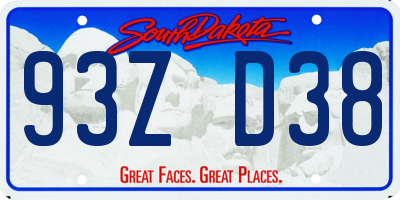 SD license plate 93ZD38