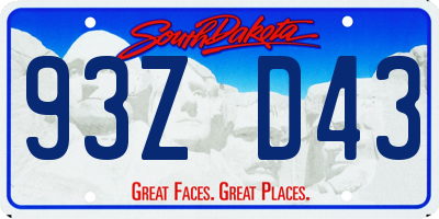 SD license plate 93ZD43