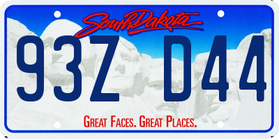 SD license plate 93ZD44