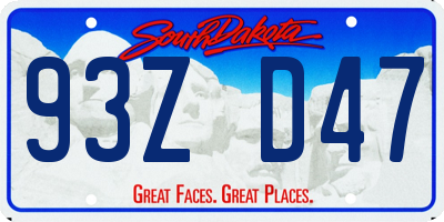 SD license plate 93ZD47