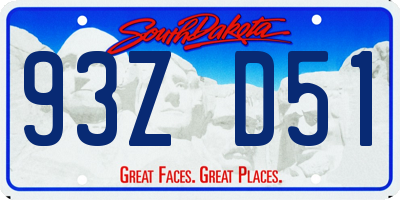 SD license plate 93ZD51