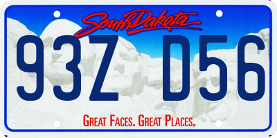 SD license plate 93ZD56