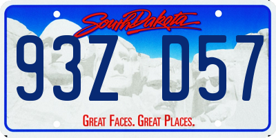 SD license plate 93ZD57