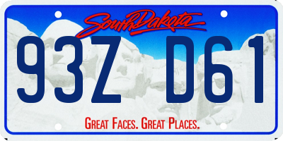 SD license plate 93ZD61