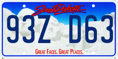 SD license plate 93ZD63