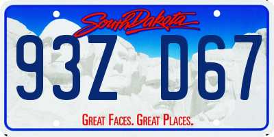 SD license plate 93ZD67