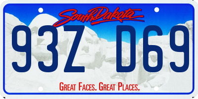 SD license plate 93ZD69