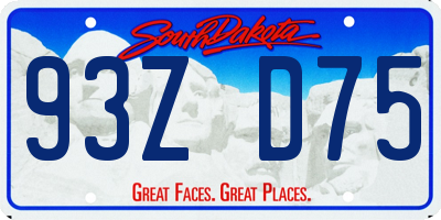SD license plate 93ZD75