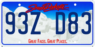 SD license plate 93ZD83