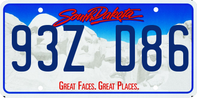SD license plate 93ZD86