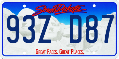 SD license plate 93ZD87