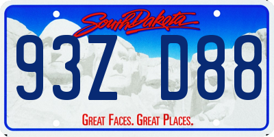 SD license plate 93ZD88