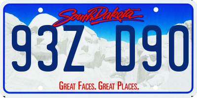 SD license plate 93ZD90