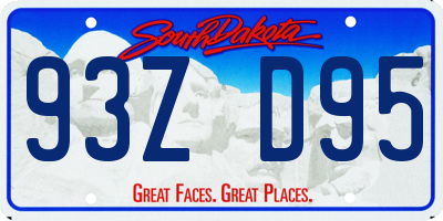 SD license plate 93ZD95