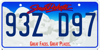 SD license plate 93ZD97