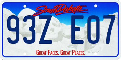 SD license plate 93ZE07
